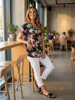 Ženska bluza KIXMI PALILA ČRNA