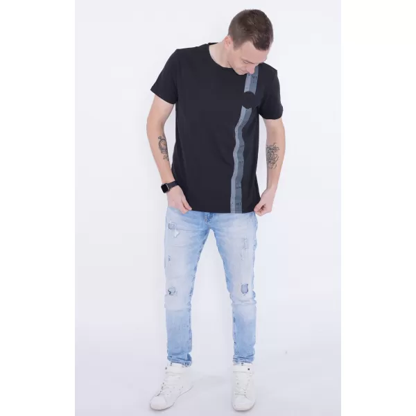  Moška majica s kratkimi rokavi KIXMI PABLO ČRNA 