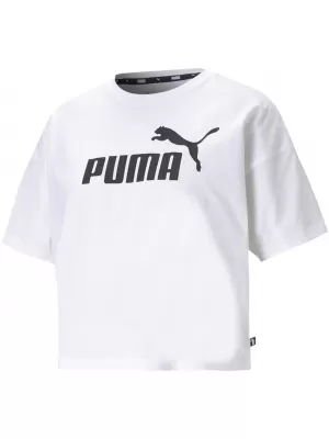 Ženski kratki top PUMA ESS CROPPED LOGO TEE 586866-02 BELA