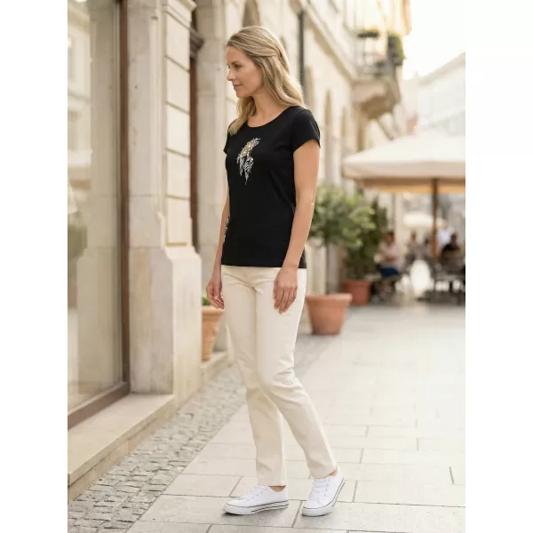  Ženska majica s kratkimi rokavi ALTISPORT ALW169122 ČRNA IN ZLATA 