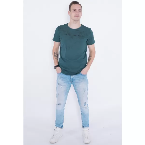  Moška majica s kratkimi rokavi KIXMI PEPPE TEMNO ZELENA 