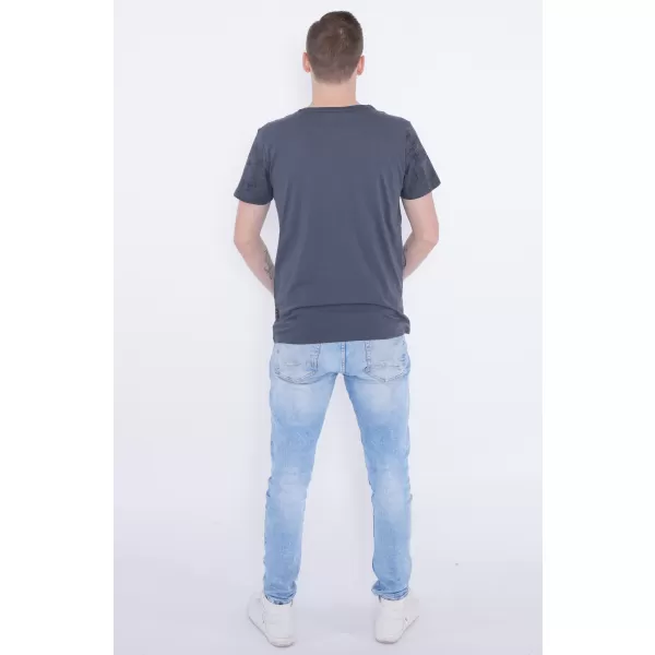  Moška majica s kratkimi rokavi KIXMI PEPPE TEMNO SIVA 
