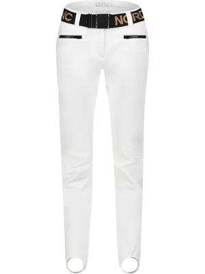 Ženske softshell smučarske hlače NORDBLANC FULLCOVER NBWPL7729 BELA