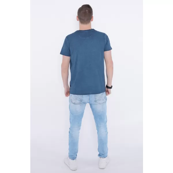  Moška majica s kratkimi rokavi KIXMI PELTON TEMNO MODRA 