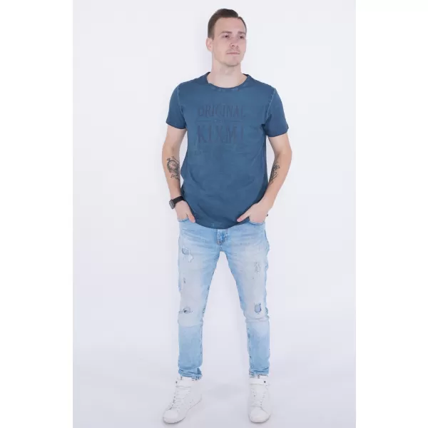  Moška majica s kratkimi rokavi KIXMI PELTON TEMNO MODRA 