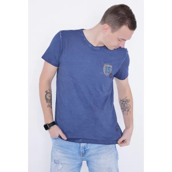  Moška majica s kratkimi rokavi KIXMI PHIL TEMNO MODRA 