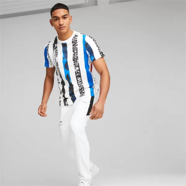  Moška majica s kratkimi rokavi PUMA BMW MMS STRIPED TEE 538139-02 BELA 
