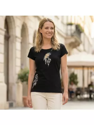 Ženska majica s kratkimi rokavi ALTISPORT ALW169122 ČRNA IN ZLATA