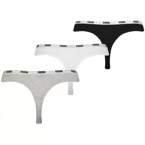  Ženske spodnjice PUMA STRING 3P PACK 90759001 BELA/SIVA/ČRNA 