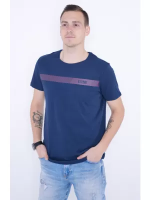 Moška majica s kratkimi rokavi KIXMI PARKER TEMNO MODRA