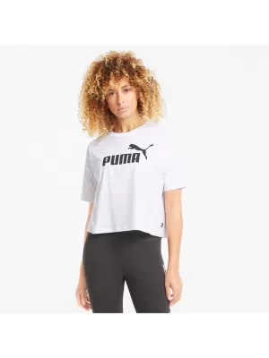 Ženski kratki top PUMA ESS CROPPED LOGO TEE 586866-02 BELA
