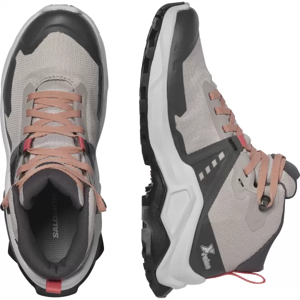  Otroški čevlji SALOMON X RAISE MID GORE-TEX L47071500 PEPEL VRTNIC/BRESKEV BEŽ/ČAJNA VRTNICA 