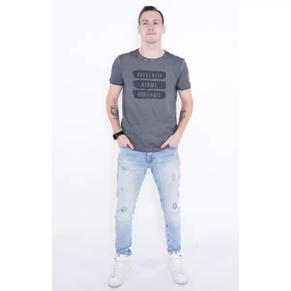  Moška majica s kratkimi rokavi KIXMI PAUL TEMNO SIVA 