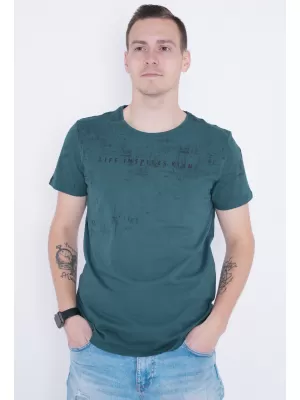 Moška majica s kratkimi rokavi KIXMI PEPPE TEMNO ZELENA