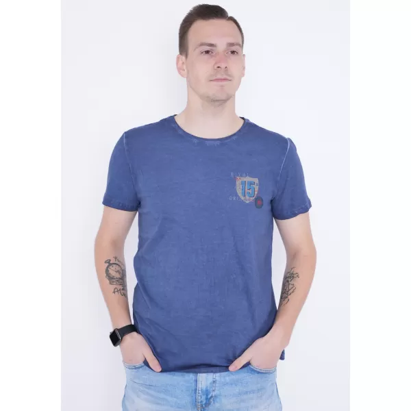  Moška majica s kratkimi rokavi KIXMI PHIL TEMNO MODRA 