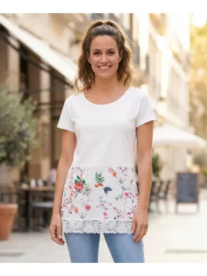 Ženska majica s kratkimi rokavi KIXMI PATTIE BELA