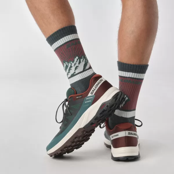  Moški čevlji SALOMON OUTRISE GORE-TEX L47142100 PONDEROSA BOR/GRENKA ČOKOLADA/VANILJEV LED 