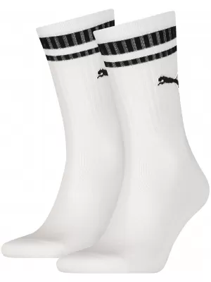 Nogavice PUMA CREW HERITAGE STRIPE 2P UNISEX 90794402 BELA