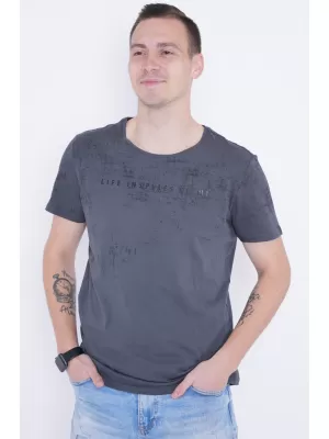 Moška majica s kratkimi rokavi KIXMI PEPPE TEMNO SIVA