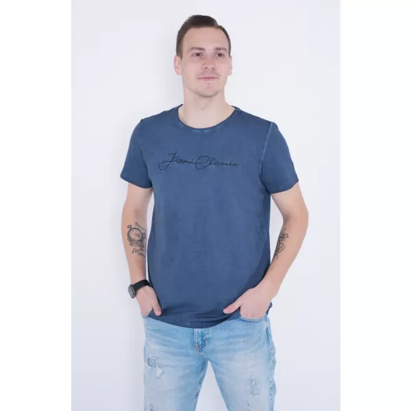  Moška majica s kratkimi rokavi KIXMI PATRIC TEMNO MODRA 