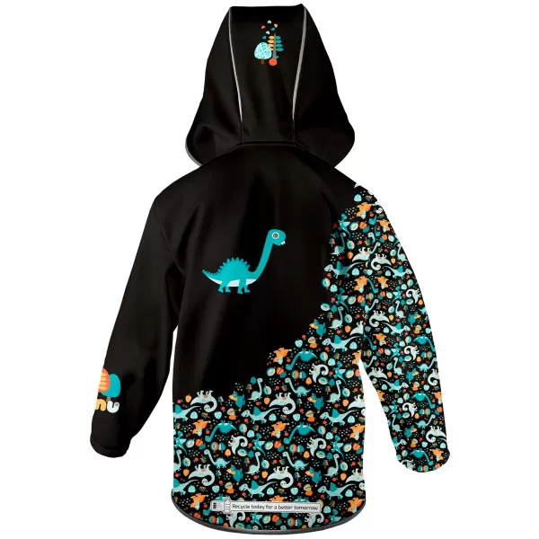  Otroška softshell jakna WAMU DINOSAUŘI ČRNA 