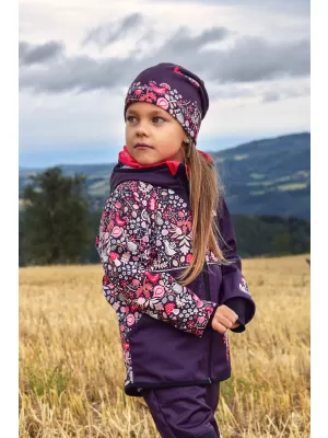 Izolirane otroške softshell hlače WAMU SOVA VIJOLIČNA