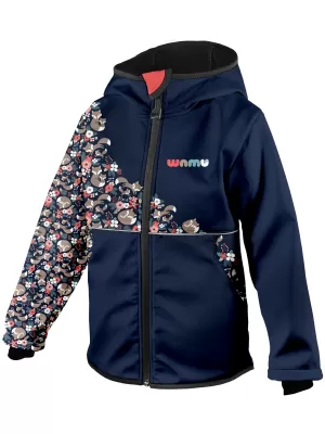 Otroška izolirana softshell jakna WAMU LIŠKY TEMNO MODRA