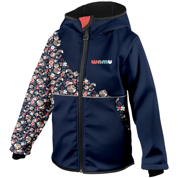  Otroška izolirana softshell jakna WAMU LIŠKY TEMNO MODRA 