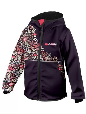 Otroška izolirana softshell jakna WAMU SOVA VIJOLIČNA