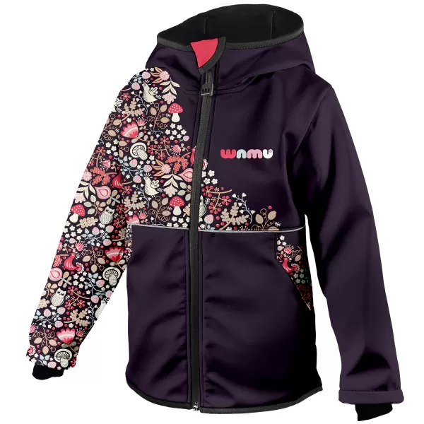  Otroška izolirana softshell jakna WAMU SOVA VIJOLIČNA 