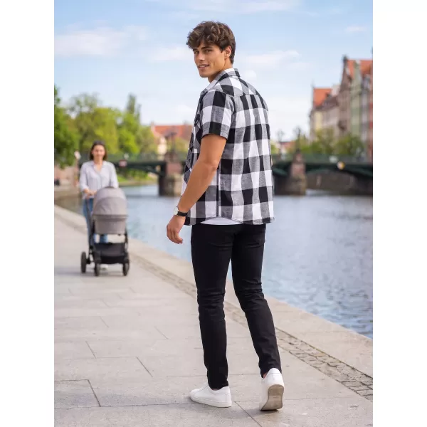  Srajca BRANDIT KOSTKOVANÁ KRÁTKÝ RUKÁV BD4032 BELA/ČRNA 
