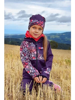 Otroška softshell jakna WAMU SOVA VIJOLIČNA