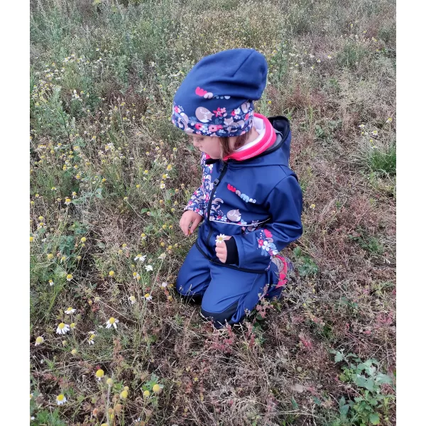  Otroška izolirana softshell jakna WAMU LIŠKY TEMNO MODRA 