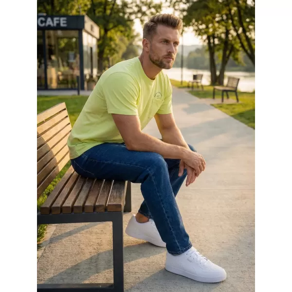  Moška majica s kratkimi rokavi SAM 73 FENAKLID MT 820 SVETLO RUMENA 