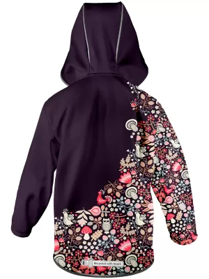Otroška izolirana softshell jakna WAMU SOVA VIJOLIČNA