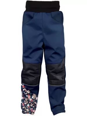 Izolirane otroške softshell hlače WAMU LIŠKY TEMNO MODRA