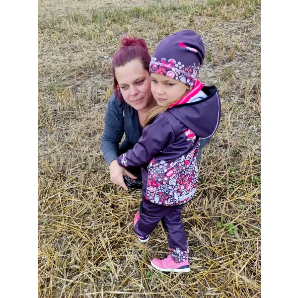  Otroške softhell hlače izolirane WAMU SOVA VIJOLIČNA 
