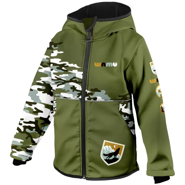  Otroška softshell jakna WAMU MASKÁČ KAKI 