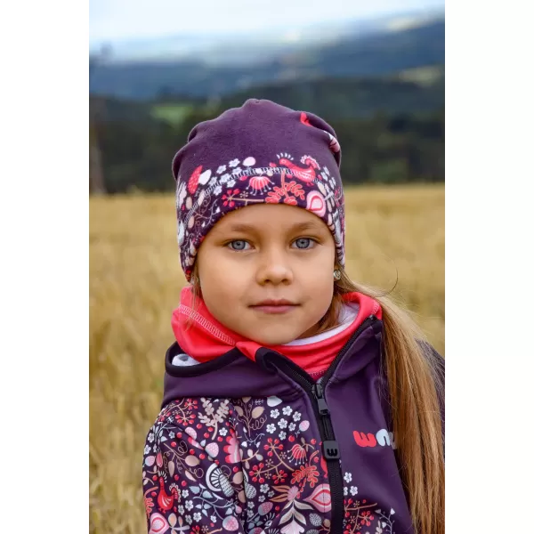  Otroška izolirana softshell jakna WAMU SOVA VIJOLIČNA 