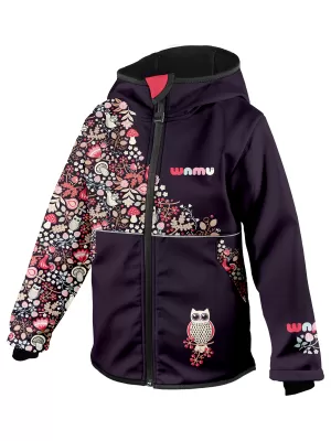 Otroška softshell jakna WAMU SOVA VIJOLIČNA