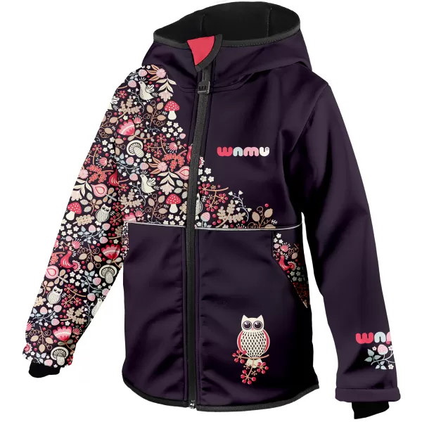  Otroška softshell jakna WAMU SOVA VIJOLIČNA 
