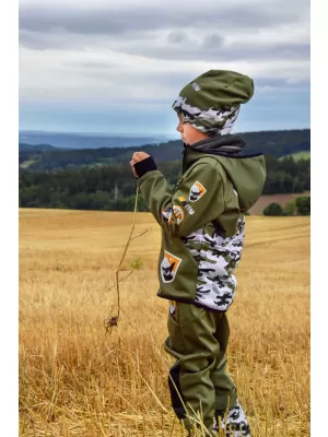 Izolirane otroške softshell hlače WAMU MASKÁČ KAKI