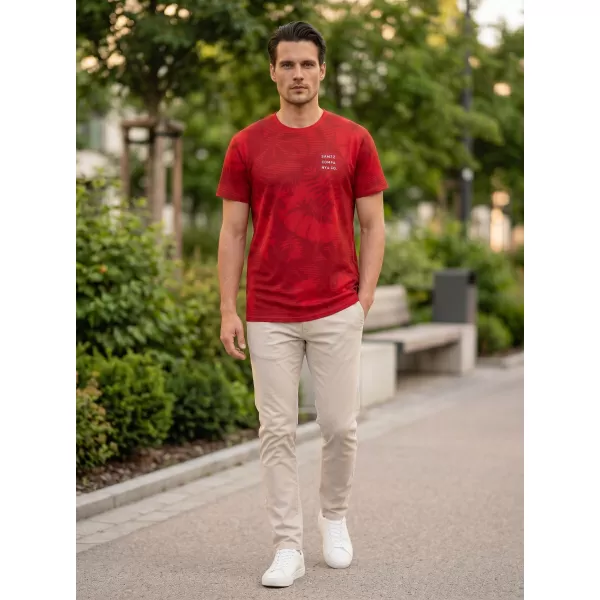  Moška majica s kratkimi rokavi SAM 73 SCULPTOR MT 823 RDEČA 