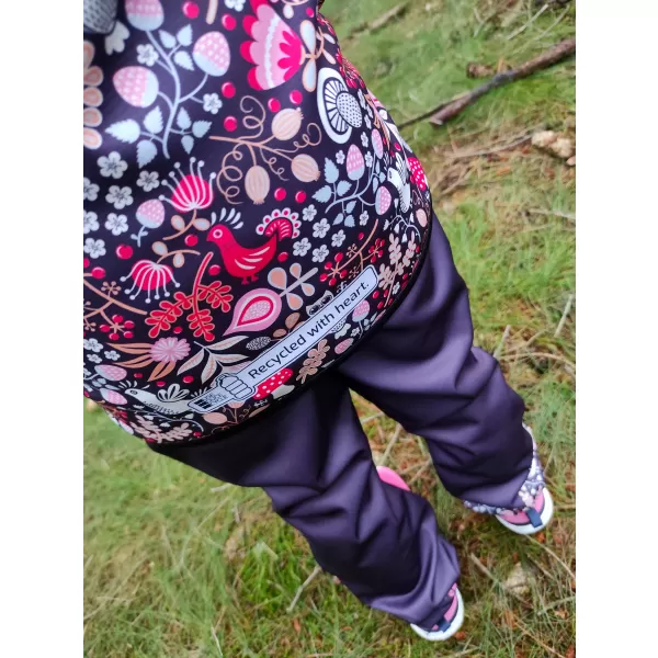  Otroške softhell hlače izolirane WAMU SOVA VIJOLIČNA 