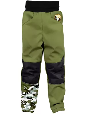 Otroške softhell hlače izolirane WAMU MASKÁČ KHAKI