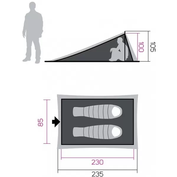  Zaklonišče HANNAH MESH TENT 1 SIVA 