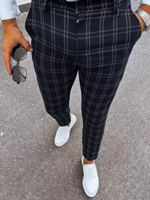 Moške plaid chino hlače DSTREET UX3953 ČRN