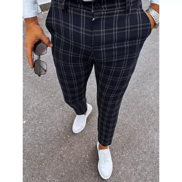  Moške plaid chino hlače DSTREET UX3953 ČRN 