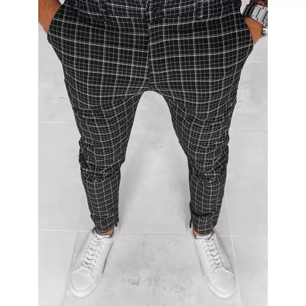  Moške plaid chino hlače DSTREET UX3968 ČRN 