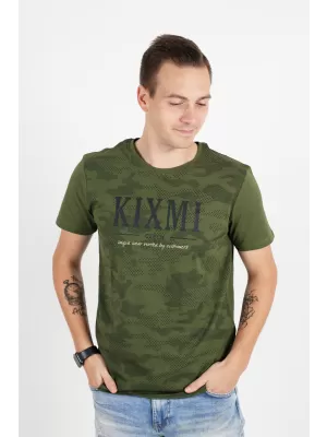 Moška majica s kratkimi rokavi KIXMI RADLY VOJAŠKI